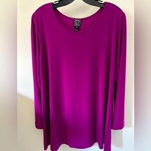 Clara SunWoo Magenta Long Sleeve Flowy Tunic Top Size Medium